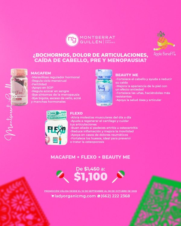KIT "BOCHORNOS, DOLOR DE ARTICULACIONES, CAÍDA DE CABELLO, PRE Y MENOPAUSIA"