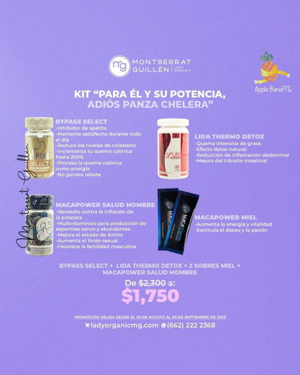 KIT "PARA ÉL Y SU POTENCIA, ADIÓS PANZA CHELERA"